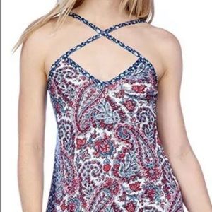 Lucky Brand L Paisley criss cross cover up NWT$80